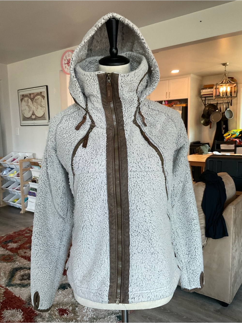 🏔️KÜHL Flight Full Zip High Pile Italian Fleece Jacket Oatmeal/Stone